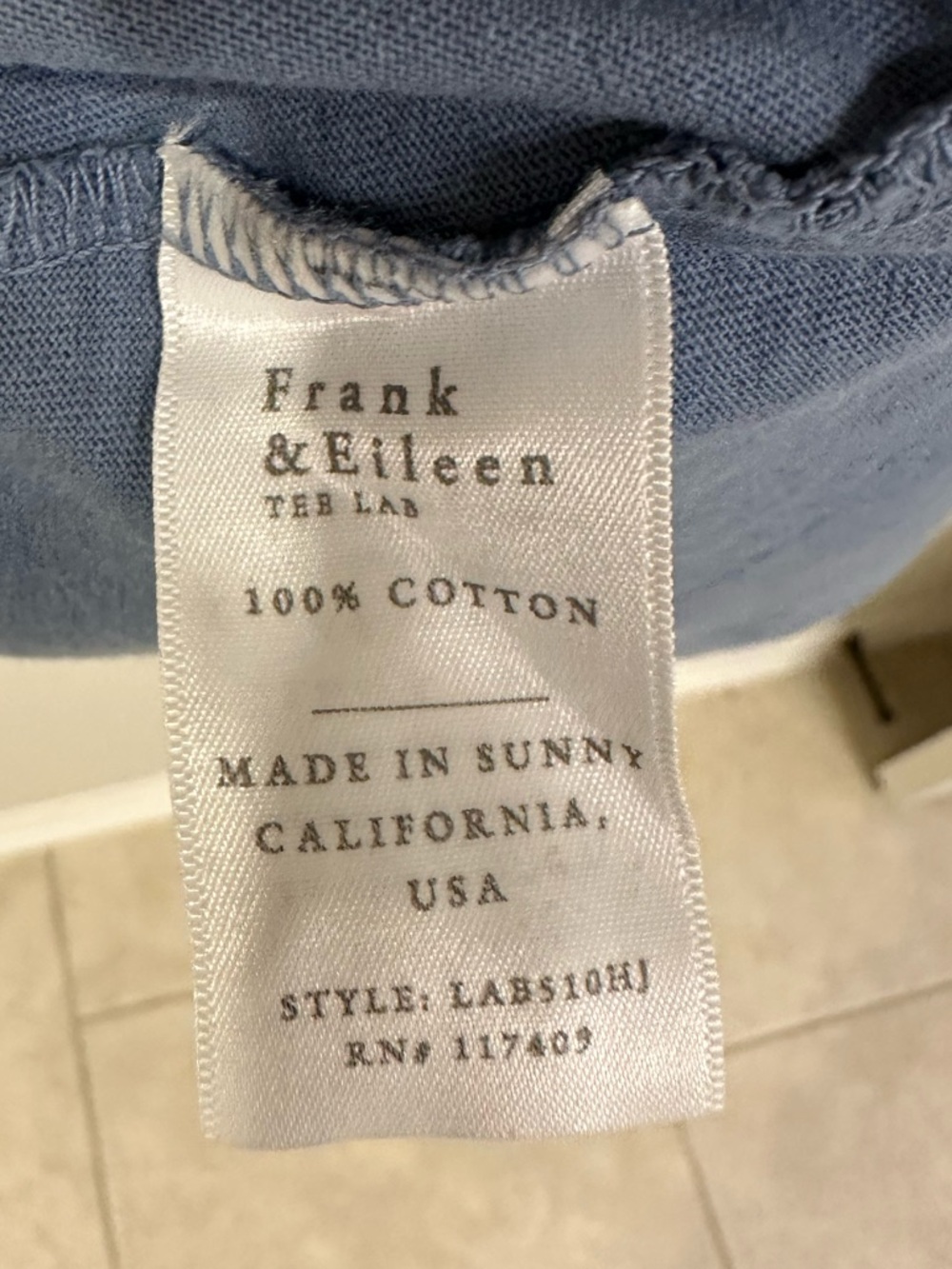 Frank & Eileen Patrick Popover Henley Collared Shirt Heritage Jersey Slate Blue - Picture 6 of 16